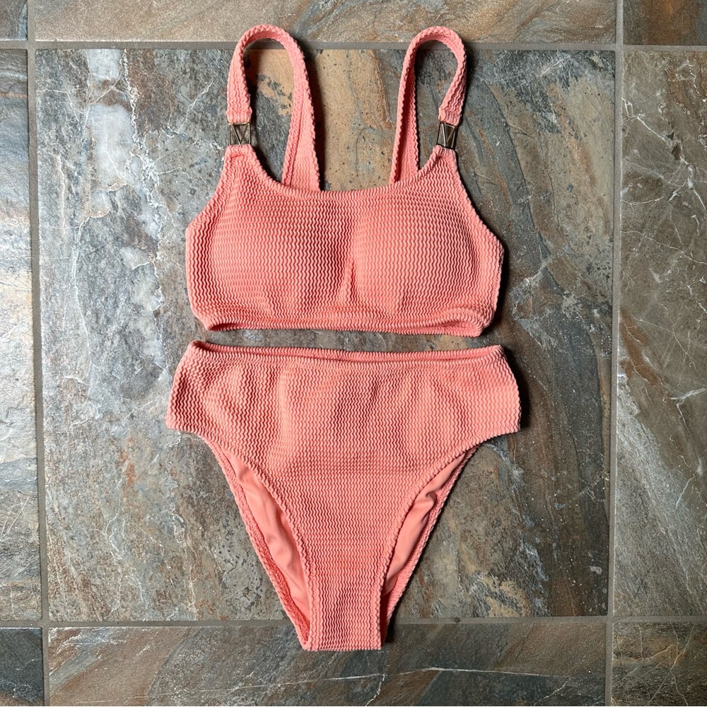 VICTORIA'S SECRET The Wave Bikini Set Sherbet Orange Women's Size Large